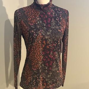 Tribal Women's Long Sleeve Multicolor Mockneck Top